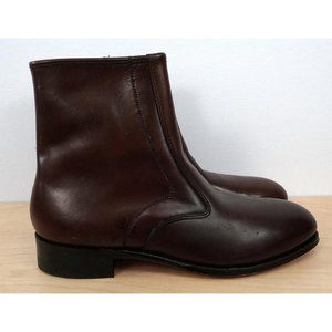 LEHIGH Classics Brown Leather Zip Up Slip On Steel Toe Dress Work Boots 8.5D